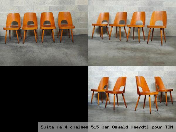 Suite de 4 chaises 515 par oswald haerdtl pour ton