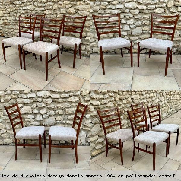 Suite de 4 chaises design danois annees 1960 en palissandre massif