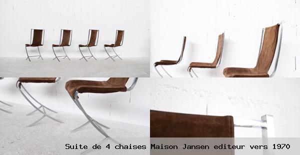 Suite de 4 chaises maison jansen editeur vers 1970