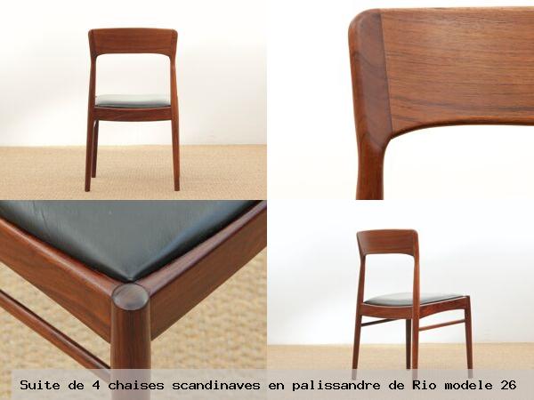 Suite 4 chaises scandinaves en palissandre rio modele 26