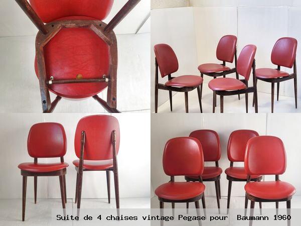 Suite de 4 chaises vintage pegase pour baumann 1960
