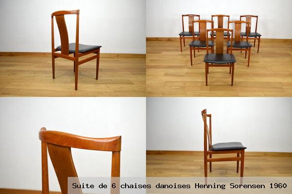 Suite de 6 chaises danoises henning sorensen 1960