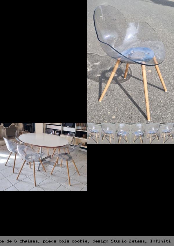 Suite de 6 chaises pieds bois cookie design studio zetass infiniti