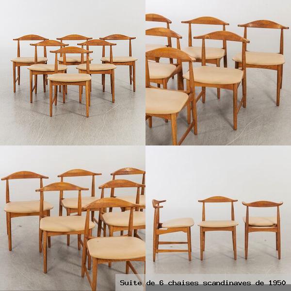 Suite 6 chaises scandinaves 1950