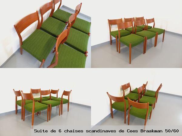 Suite 6 chaises scandinaves cees braakman 50 60