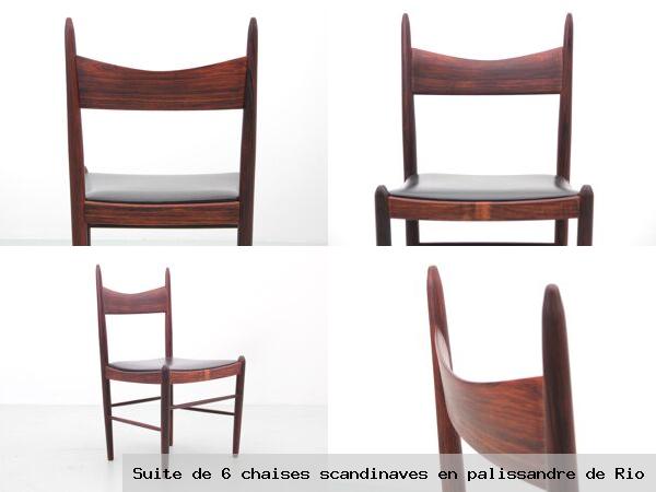 Suite 6 chaises scandinaves en palissandre rio