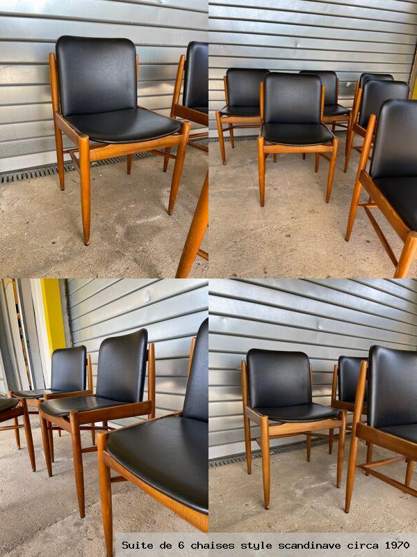 Suite de 6 chaises style scandinave circa 1970