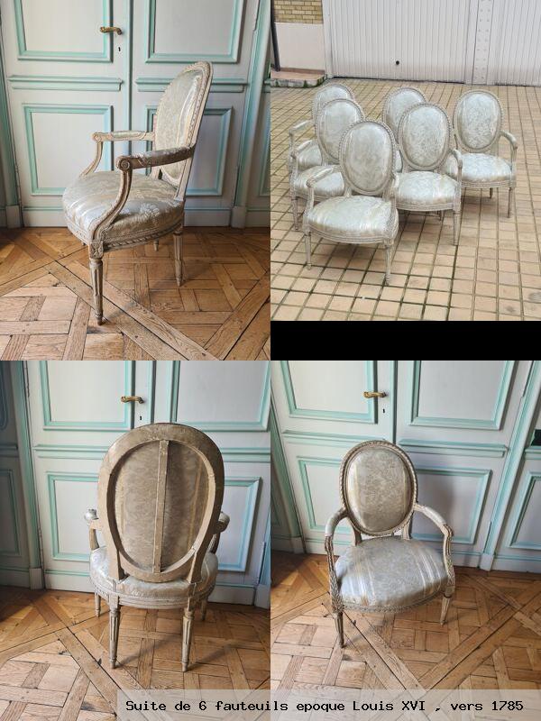 Suite de 6 fauteuils epoque louis xvi vers 1785