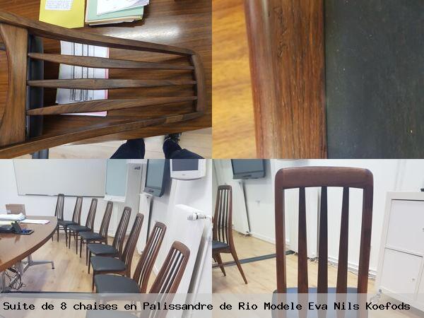 Suite 8 chaises en palissandre rio modele eva nils koefods