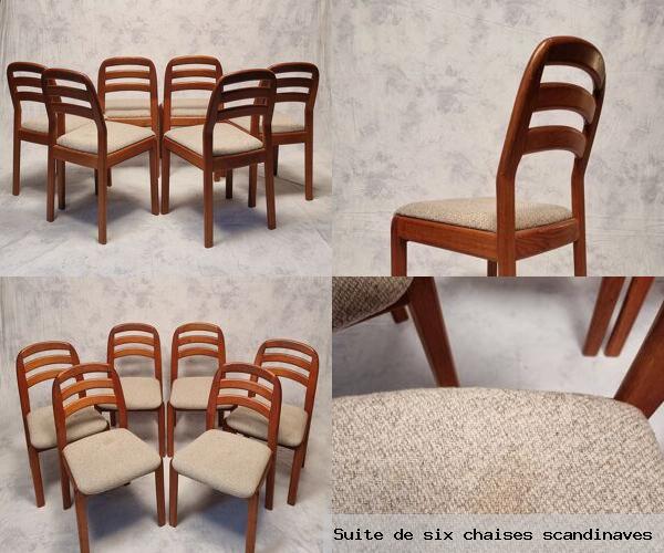 Suite de six chaises scandinaves