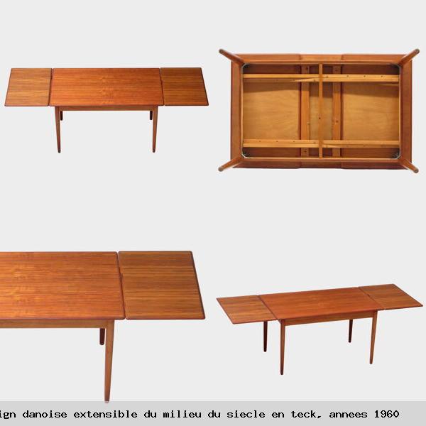 Table a manger design danoise extensible milieu siecle en teck annees 1960