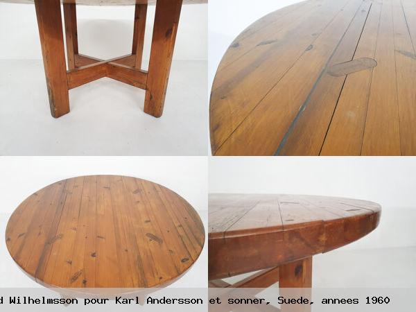 Table a manger en pin roland wilhelmsson pour karl andersson et sonner suede annees 1960