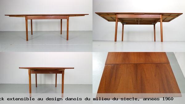 Table a manger en teck extensible au design danois milieu siecle annees 1960