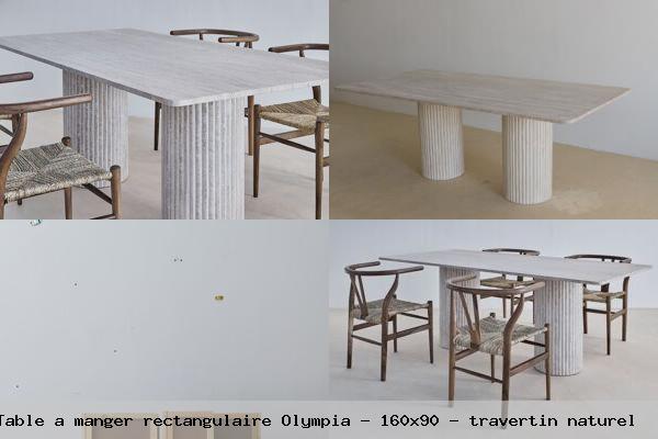 Table a manger rectangulaire olympia 160x90 travertin naturel