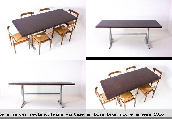 Table a manger rectangulaire vintage en bois brun riche annees 1960