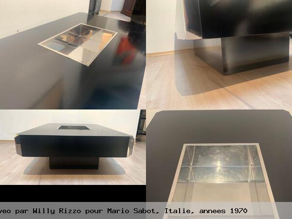 Table basse alveo par willy rizzo pour mario sabot italie annees 1970