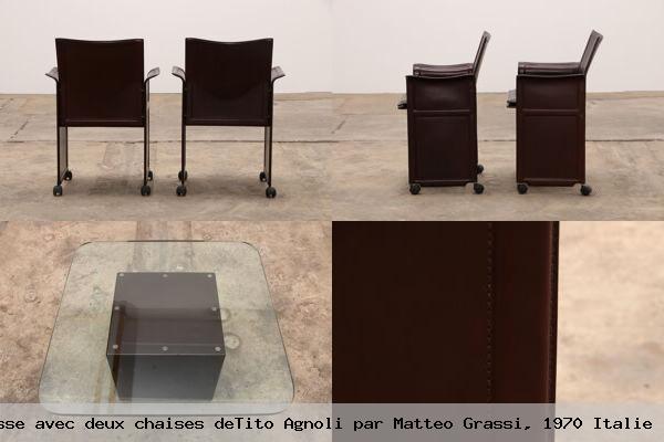 Table basse avec deux chaises detito agnoli par matteo grassi 1970 italie