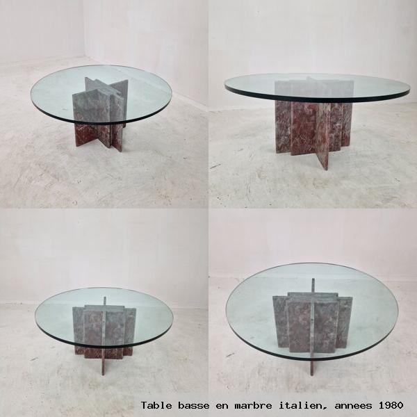 Table basse en marbre italien annees 1980