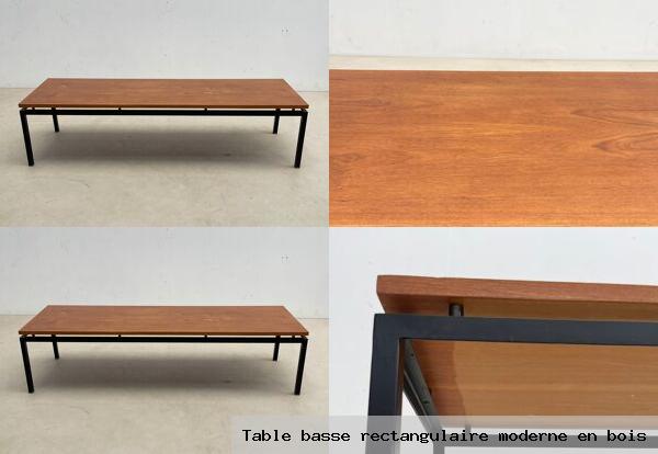 Table basse rectangulaire moderne en bois