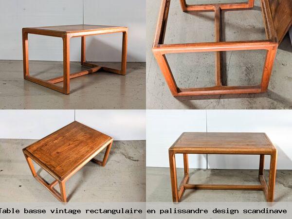 Table basse vintage rectangulaire en palissandre design scandinave