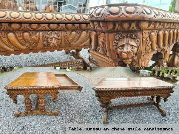 Table bureau en chene style renaissance