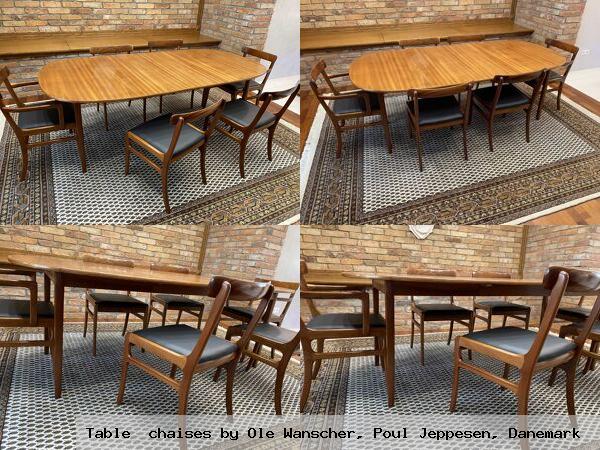 Table chaises by ole wanscher poul jeppesen danemark