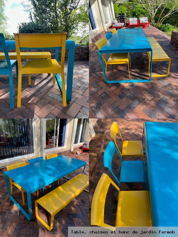 Table chaises et banc de jardin fermob