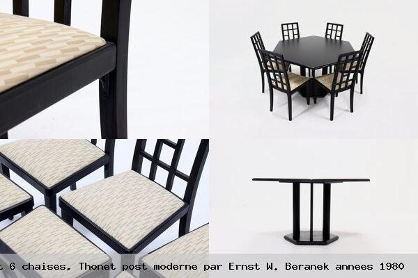 Table et 6 chaises thonet post moderne par ernst w beranek annees 1980