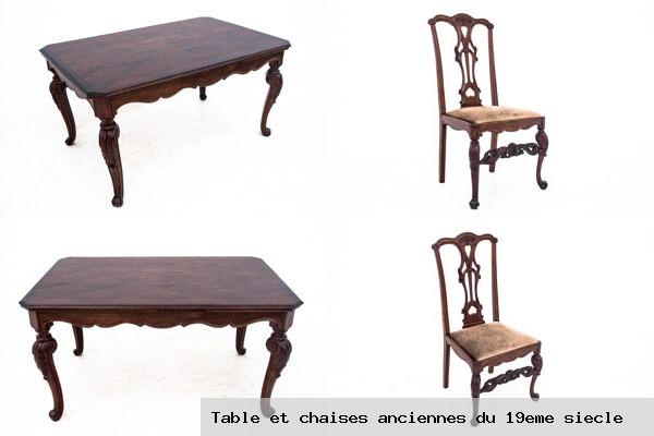 Table et chaises anciennes du 19eme siecle