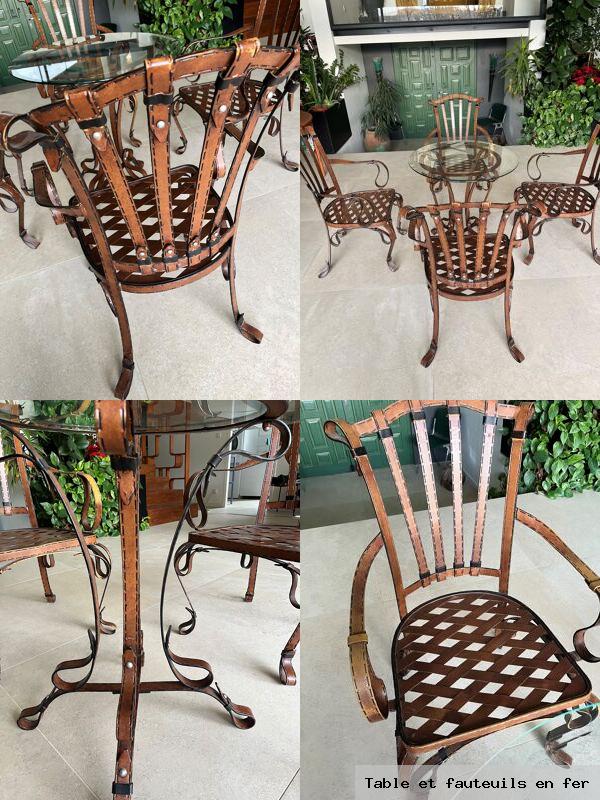 Table et fauteuils en fer