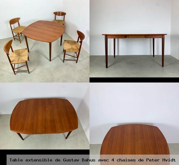 Table extensible gustav bahus avec 4 chaises peter hvidt