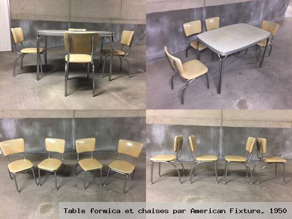 Table formica et chaises par american fixture 1950
