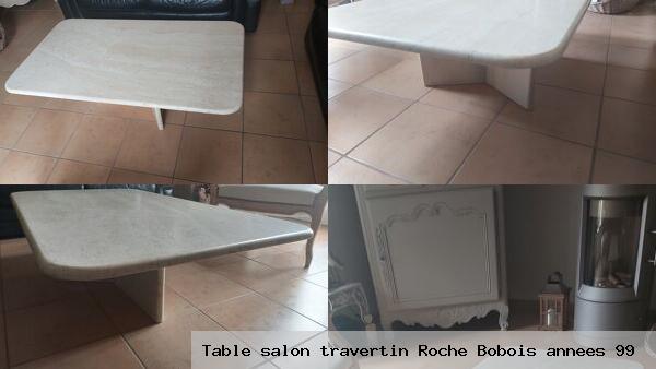 Table salon travertin roche bobois annees 99