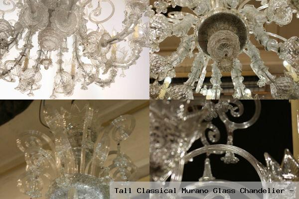 Tall classical murano glass chandelier 