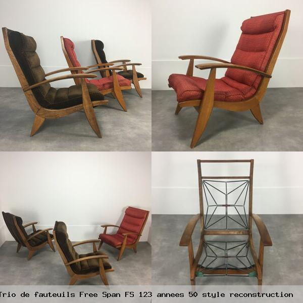 Trio de fauteuils free span fs 123 annees 50 style reconstruction