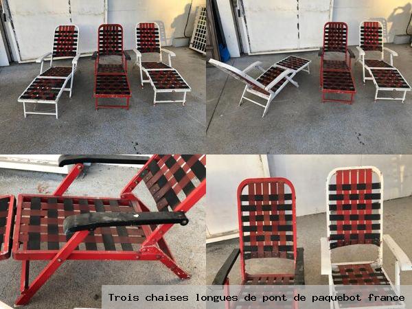 Trois chaises longues pont paquebot france