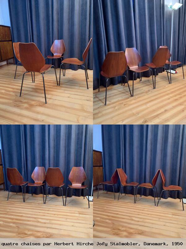 Un ensemble de quatre chaises par herbert hirche jofy stalmobler danemark 1950