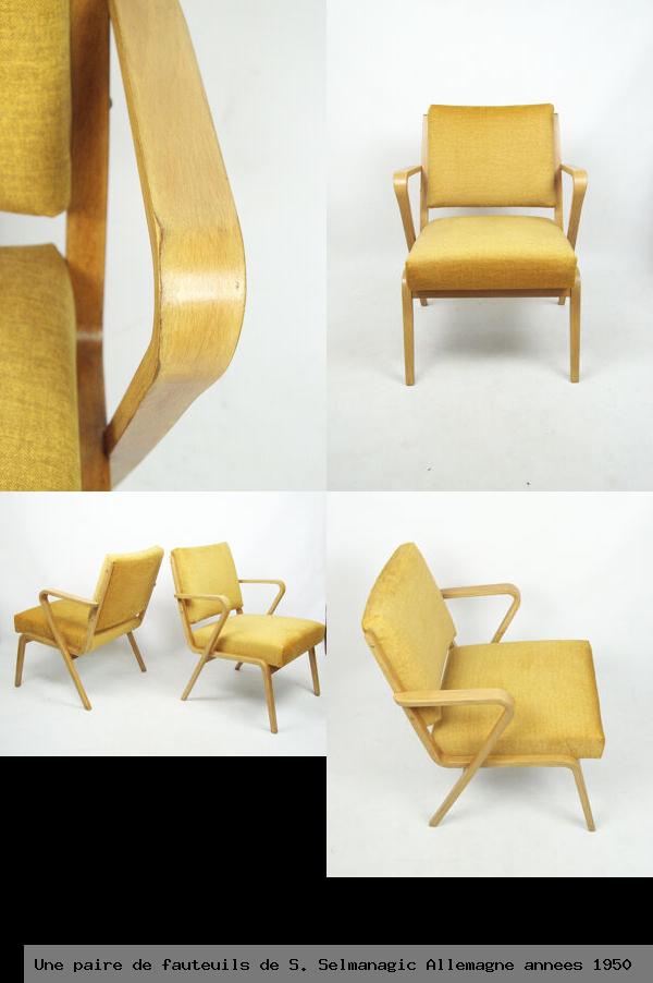Une paire fauteuils s selmanagic allemagne annees 1950