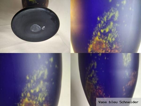 Vase bleu schneider
