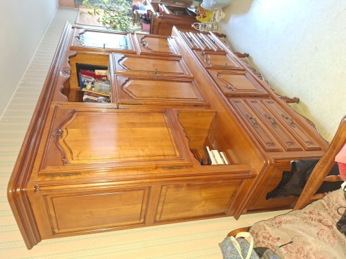 Grand buffet / Vaisselier merisier massif milieu XXeme(3)