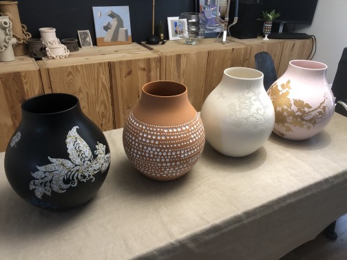 Ensemble complet de 4 grands et beaux vases « Jonsberg » en céramique, design Hella Jongerius pour Ikea PS 2005(3)