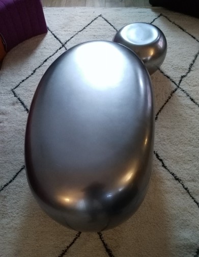 Table basse B.A-BA. et pouf design Leblon Delienne - couleur argent - 2003(5)