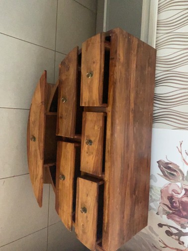 Commode demi lune en bois massif de palissandre,Maison du Monde(3)
