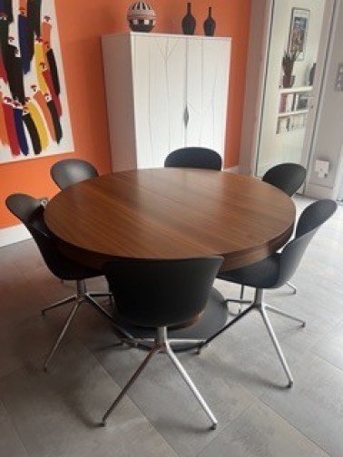 TABLE RONDE AVEC 6 CHAISES