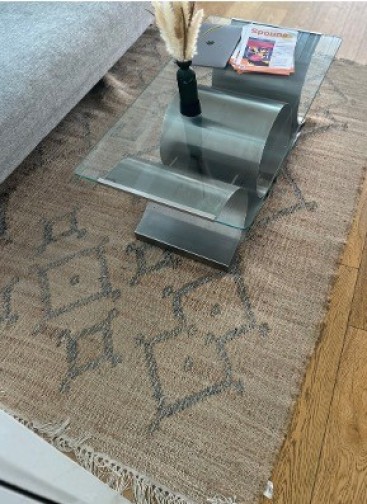 Table basse verre et piètement aluminium