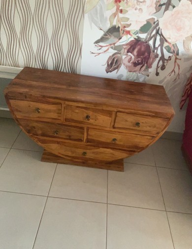 Commode demi lune en bois massif de palissandre,Maison du Monde(1)