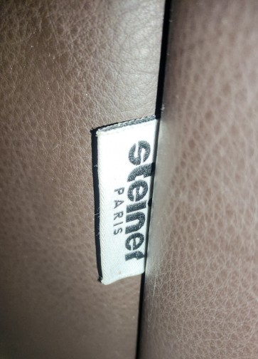 Salon design en cuir – 1 Canapé + 2 fauteuils – cuir & aluminium – vintage 1970s/80s,STEINER,Pierre Guariche(6)