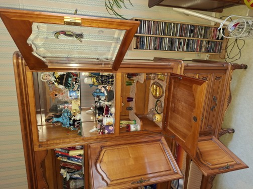 Grand buffet / Vaisselier merisier massif milieu XXeme(6)