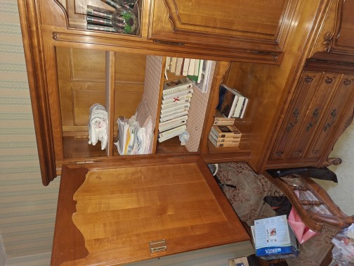 Grand buffet / Vaisselier merisier massif milieu XXeme(4)