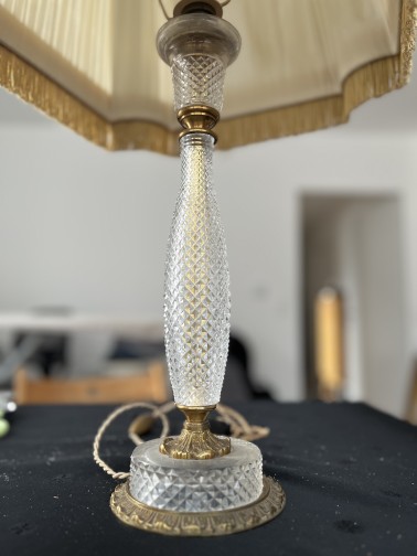 LAMPE CRISTAL ET BRONZE(1)